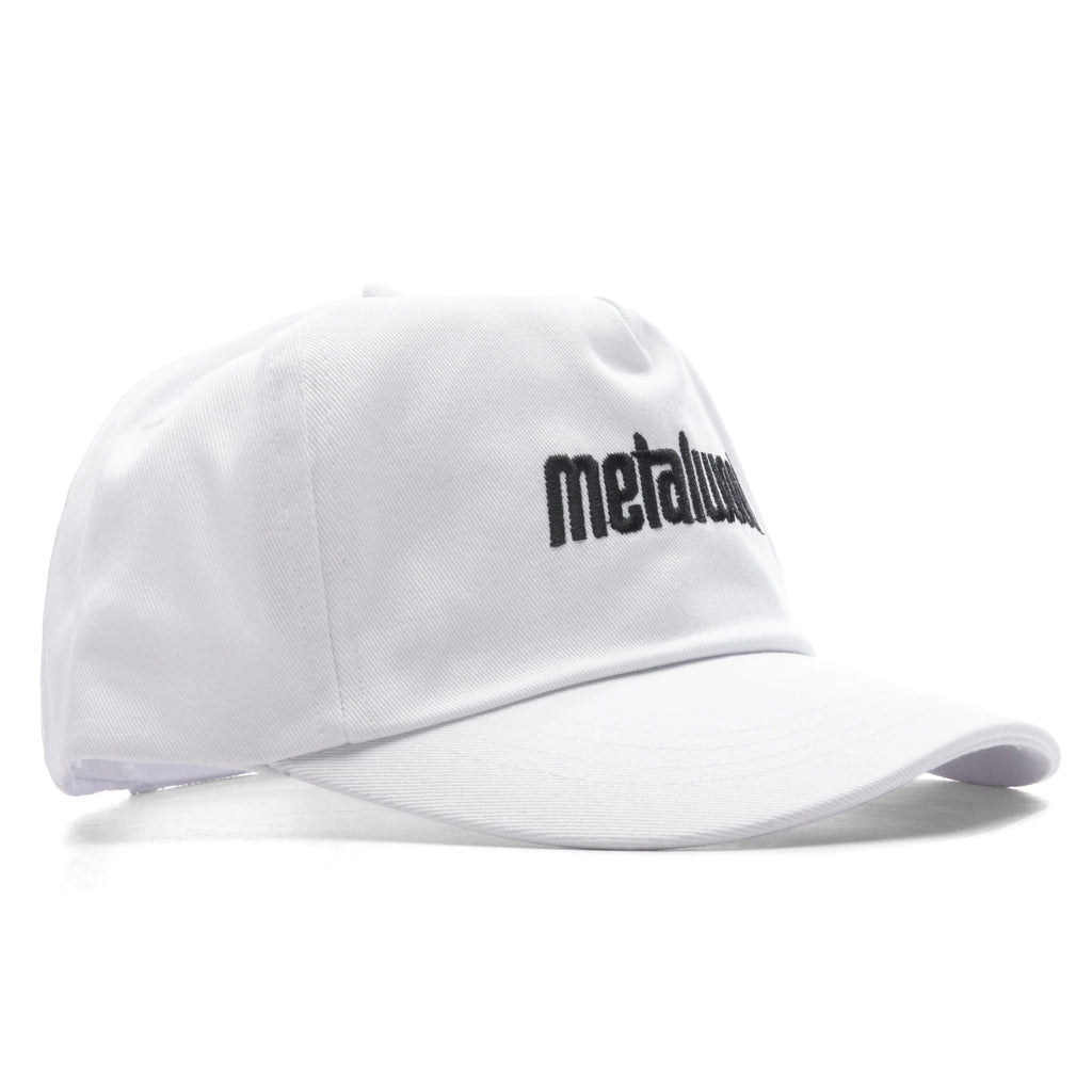 Metal Logo 5 Panel Hat White