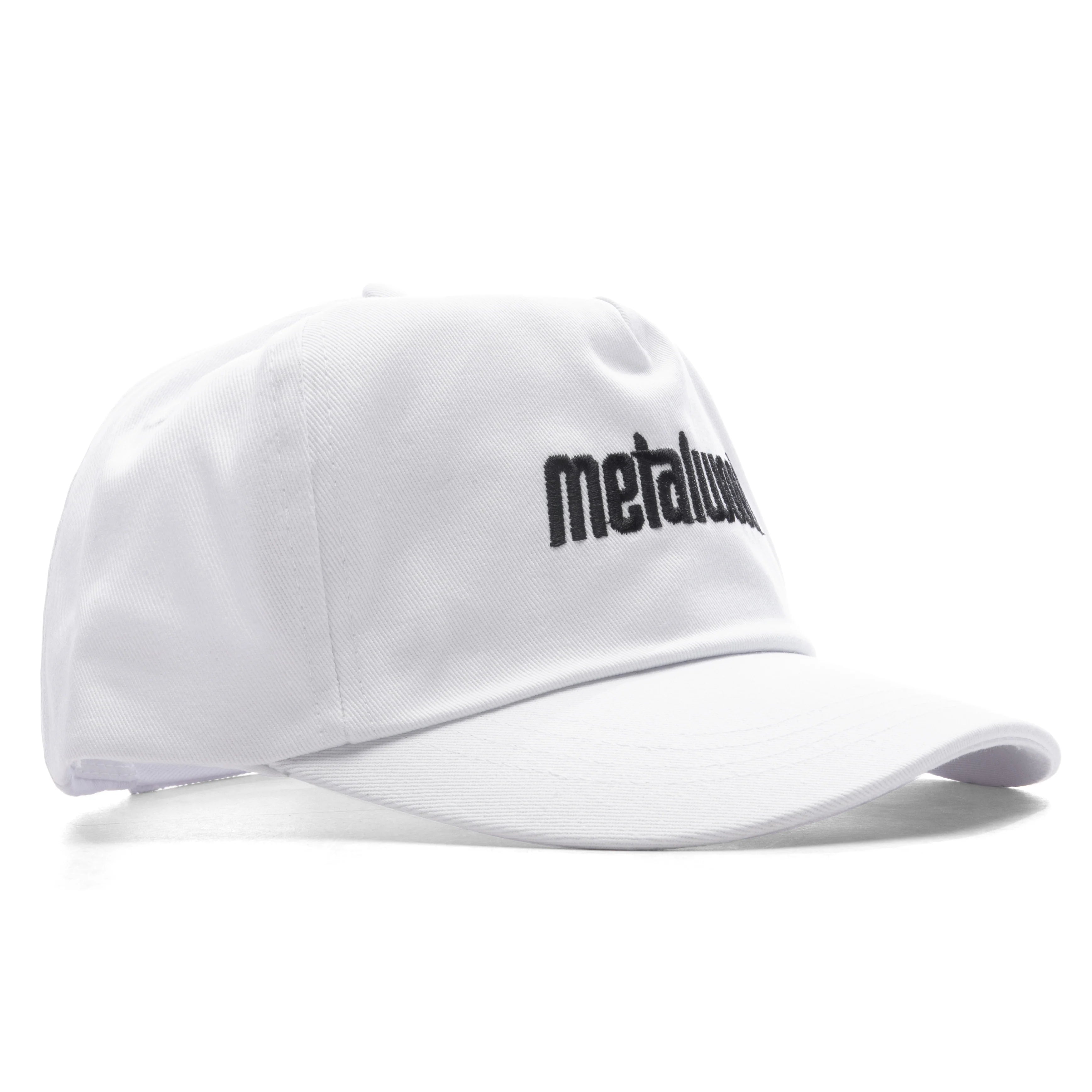 Metal Logo 5 Panel Hat White