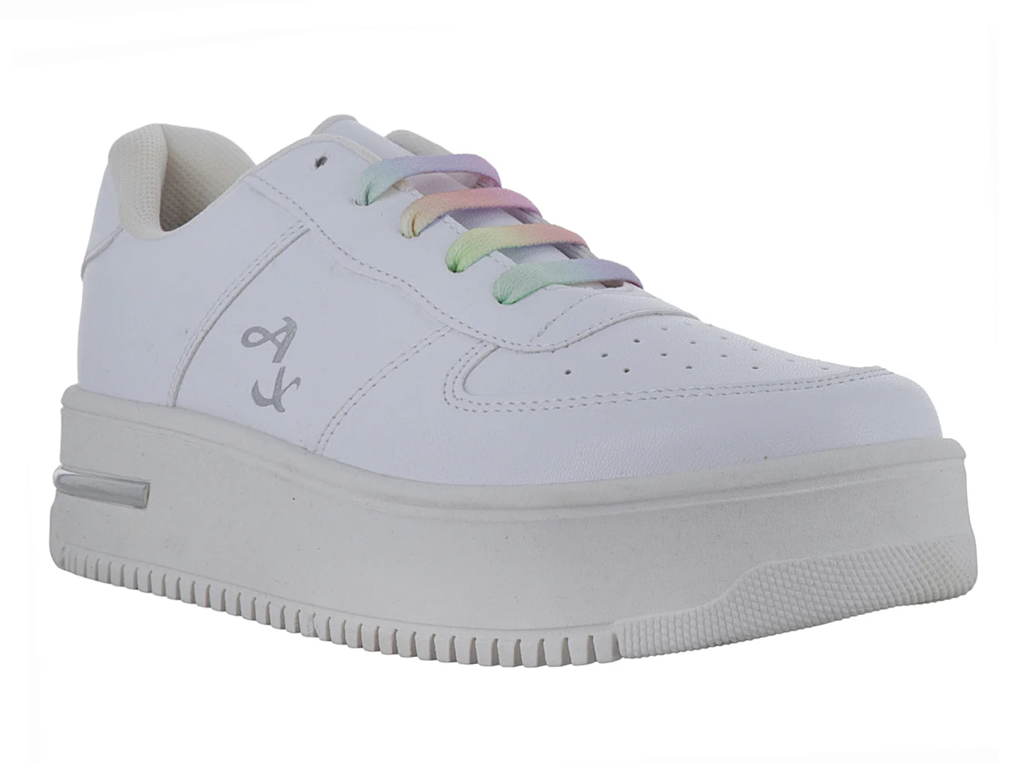 Tenis Andrax Blanco con Agujetas Arcoíris para Mujer