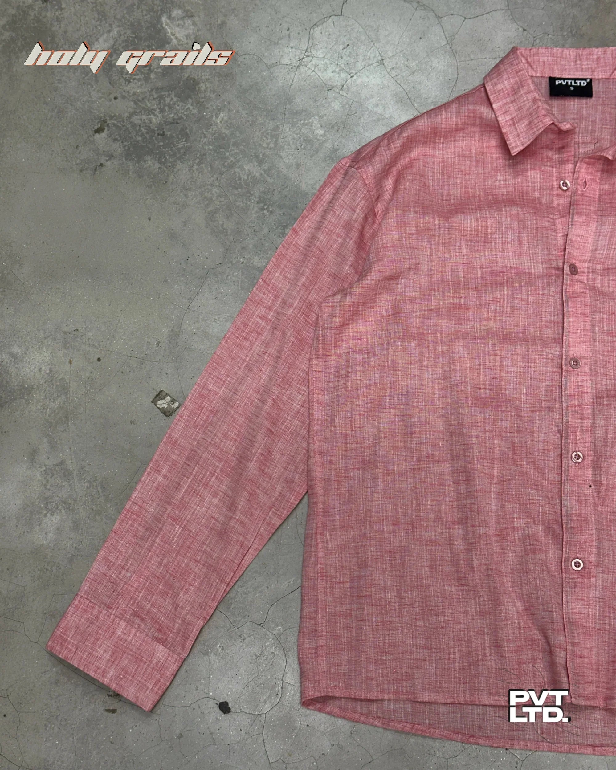 Tart Peach Solid Linen Shirt HG x Pvt Ltd