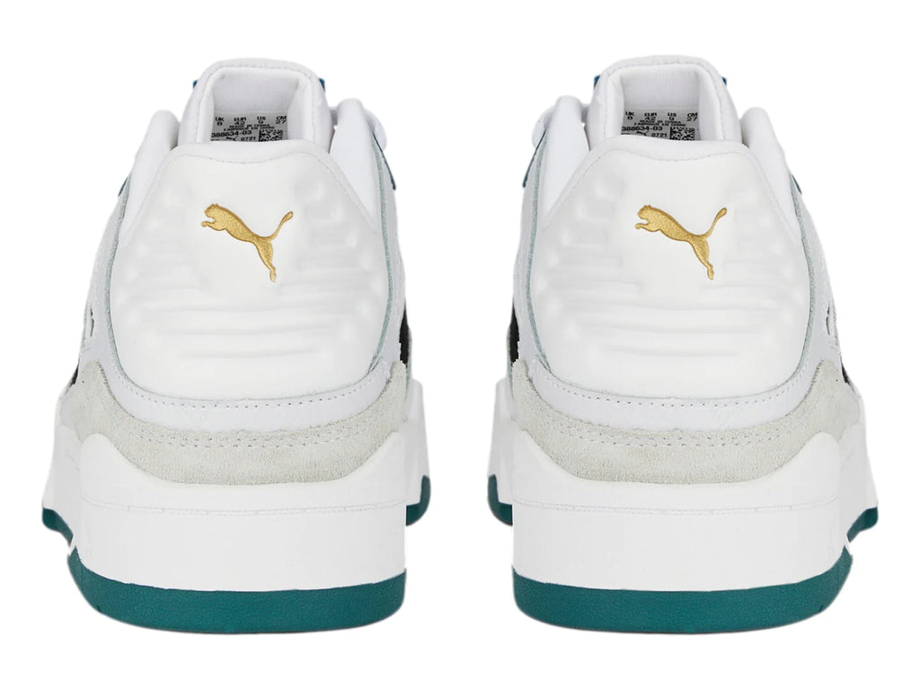 Tenis PUMA Slipstream Suede Blanco Negro y Verde para Hombre