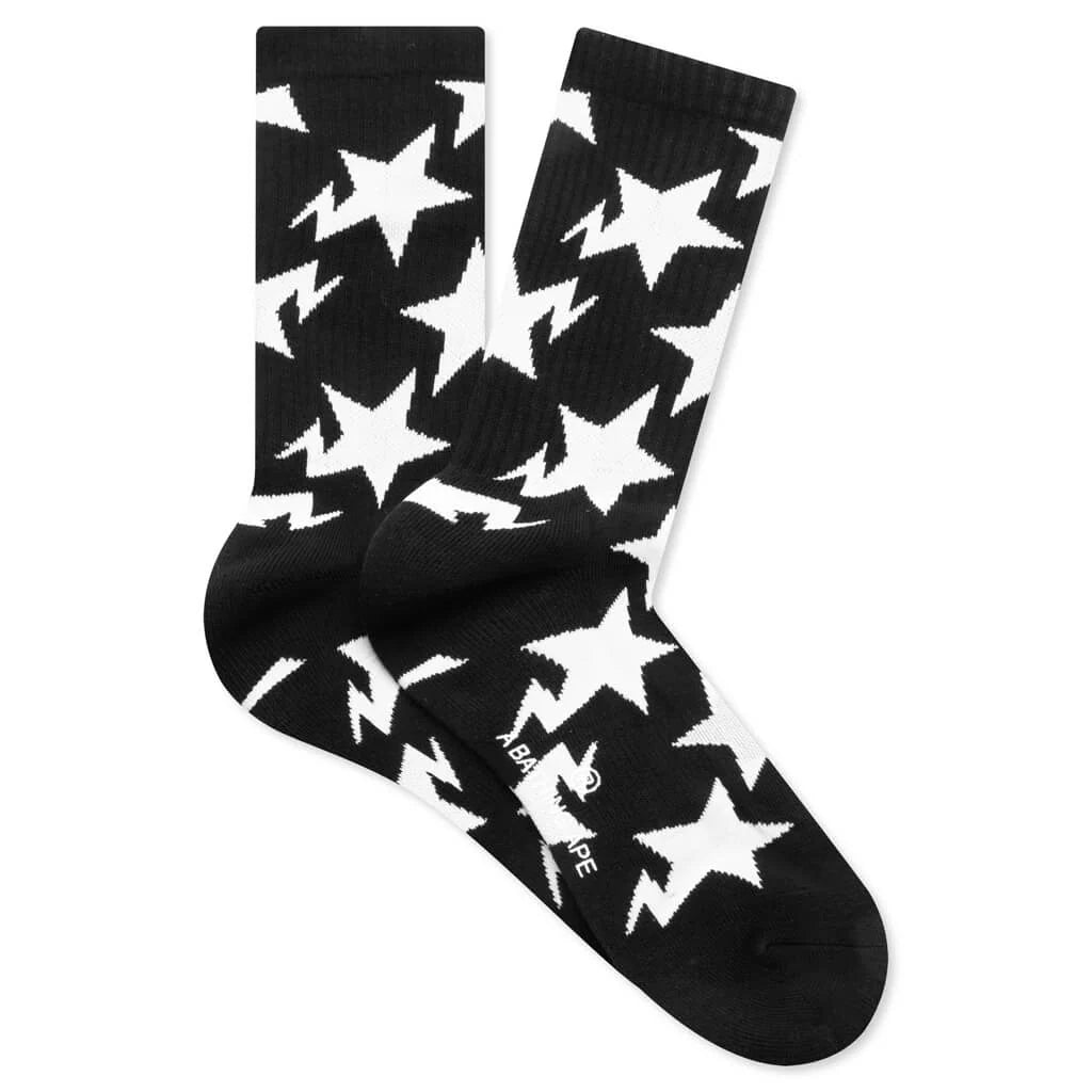 STA Pattern Socks Black