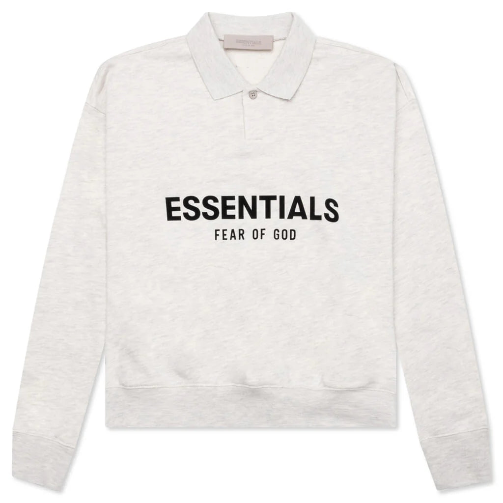 Kids Core L S Polo Light Oatmeal