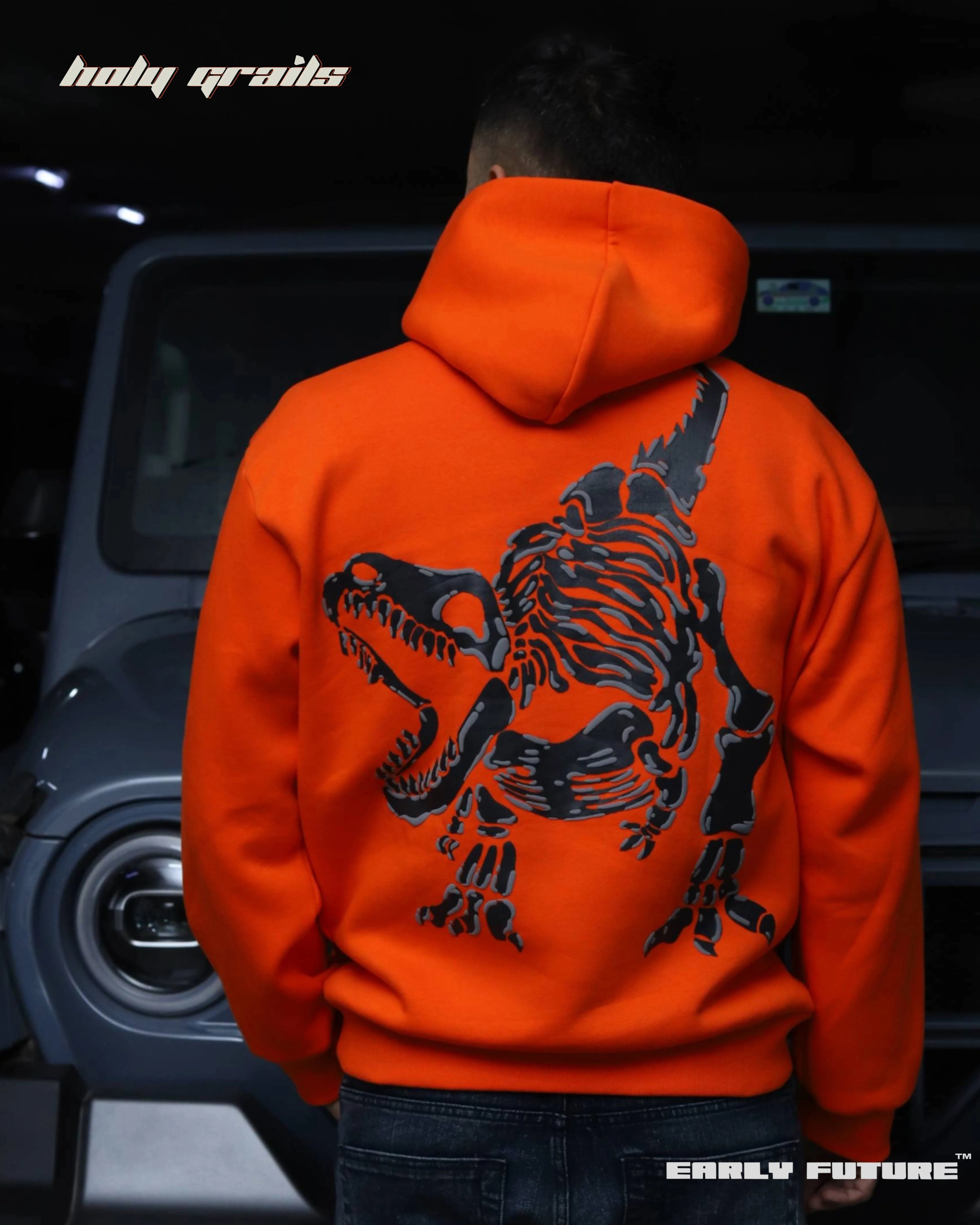 T Rex Mandarin Orange Hoodie HG x Early Future