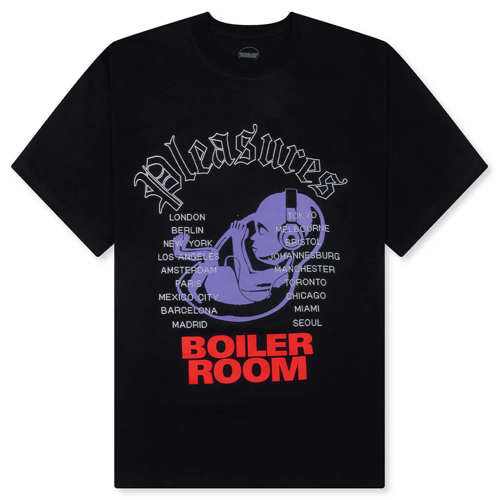 Pleasures x Boiler Room Headphone T Shirt Black