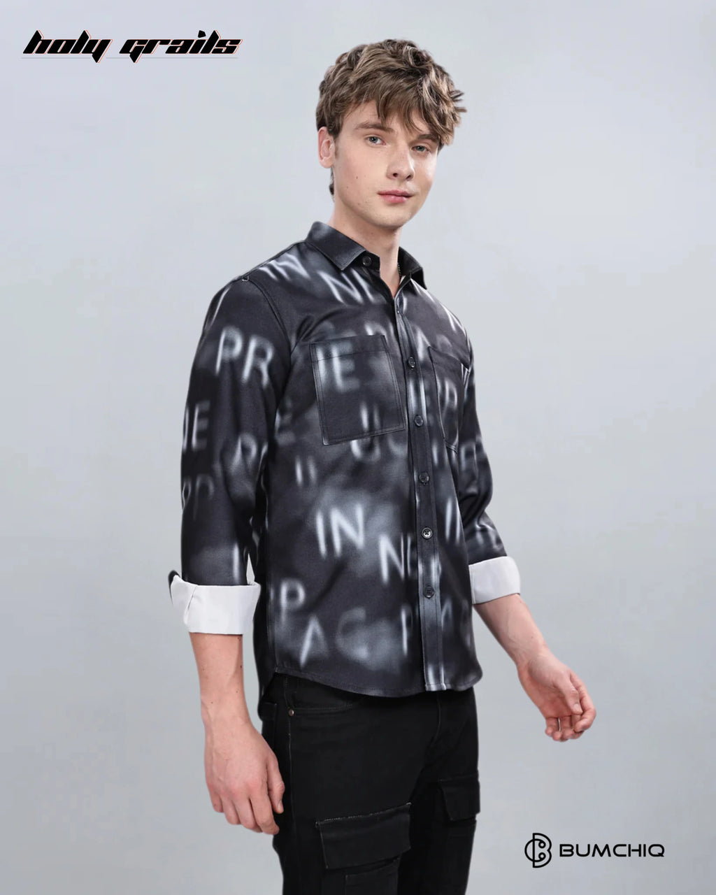Black Alphabetical Overshirt HG x Bumchiq