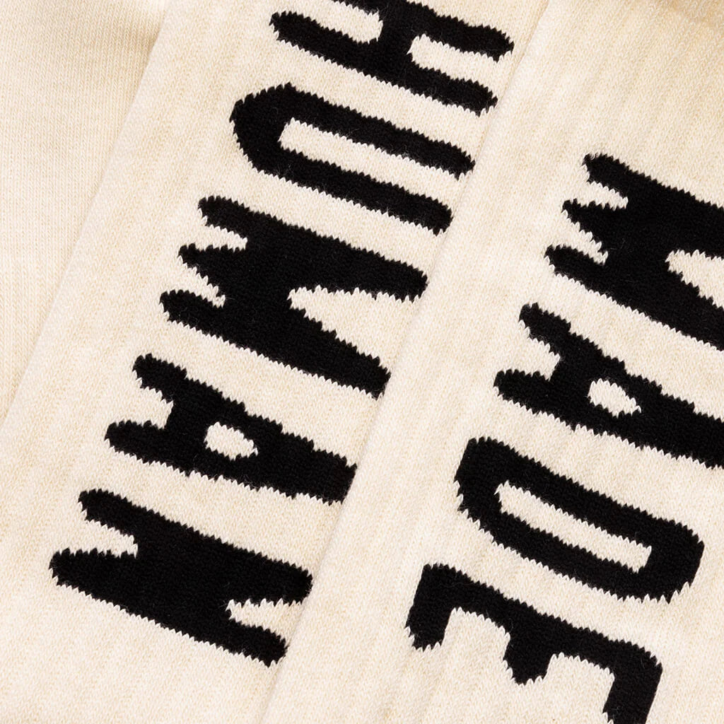 HM Logo Socks White