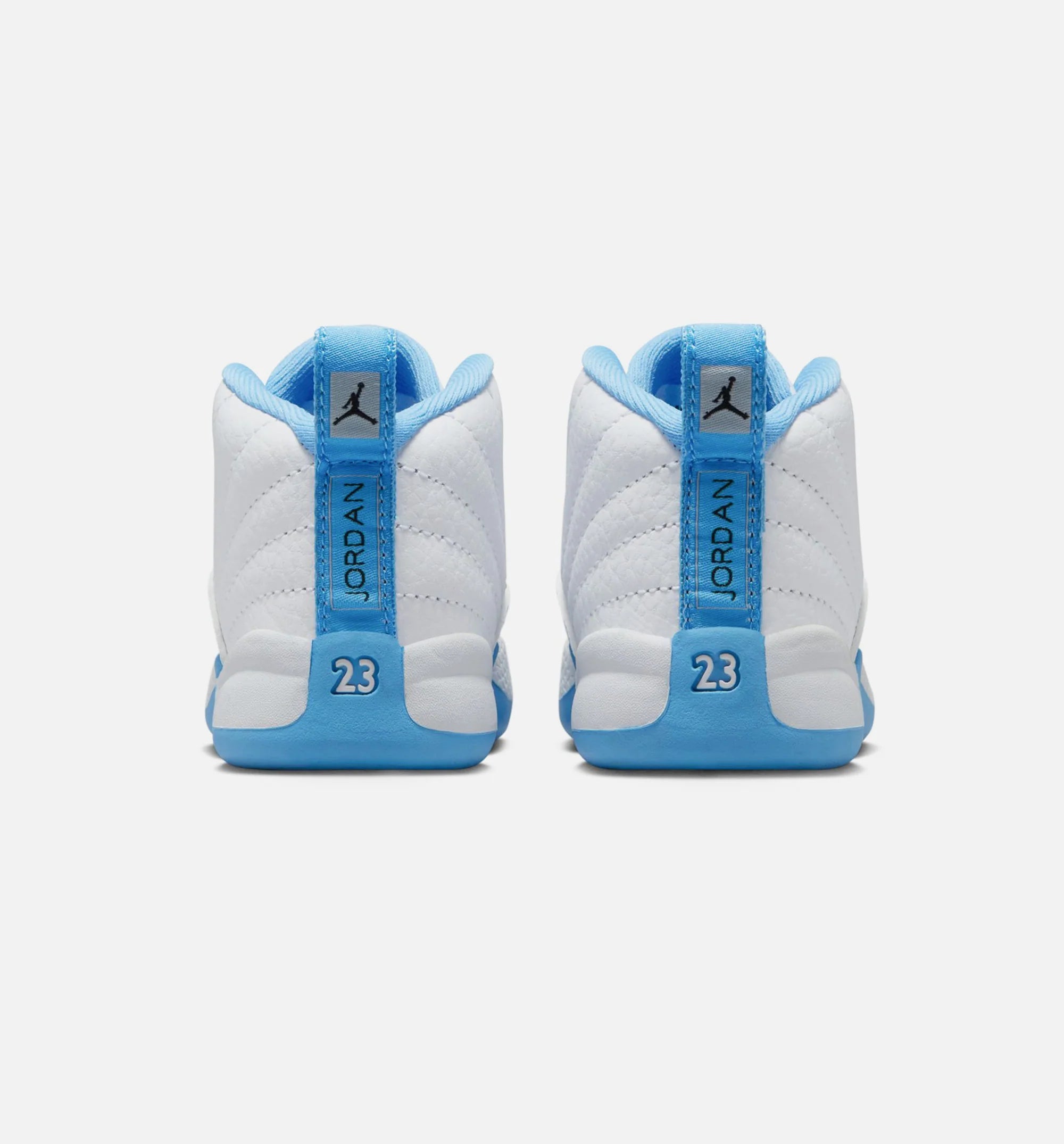 Air Jordan 12 Retro White and University Blue Infant Toddler Lifestyle Shoe White University Blue Metallic Silver