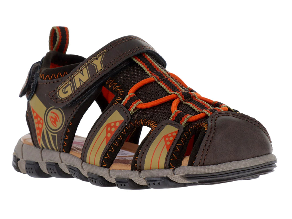 Sandalias Guany Color Choco Naranja para Niño