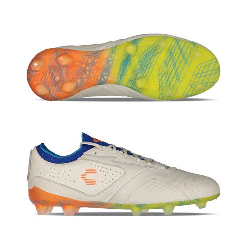 Charly Tyrian LT FG Firm Ground Soccer Cleats White Blue Orange