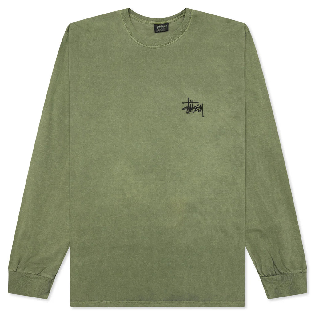 Basic Stussy Pig Dyed L S Tee Olive