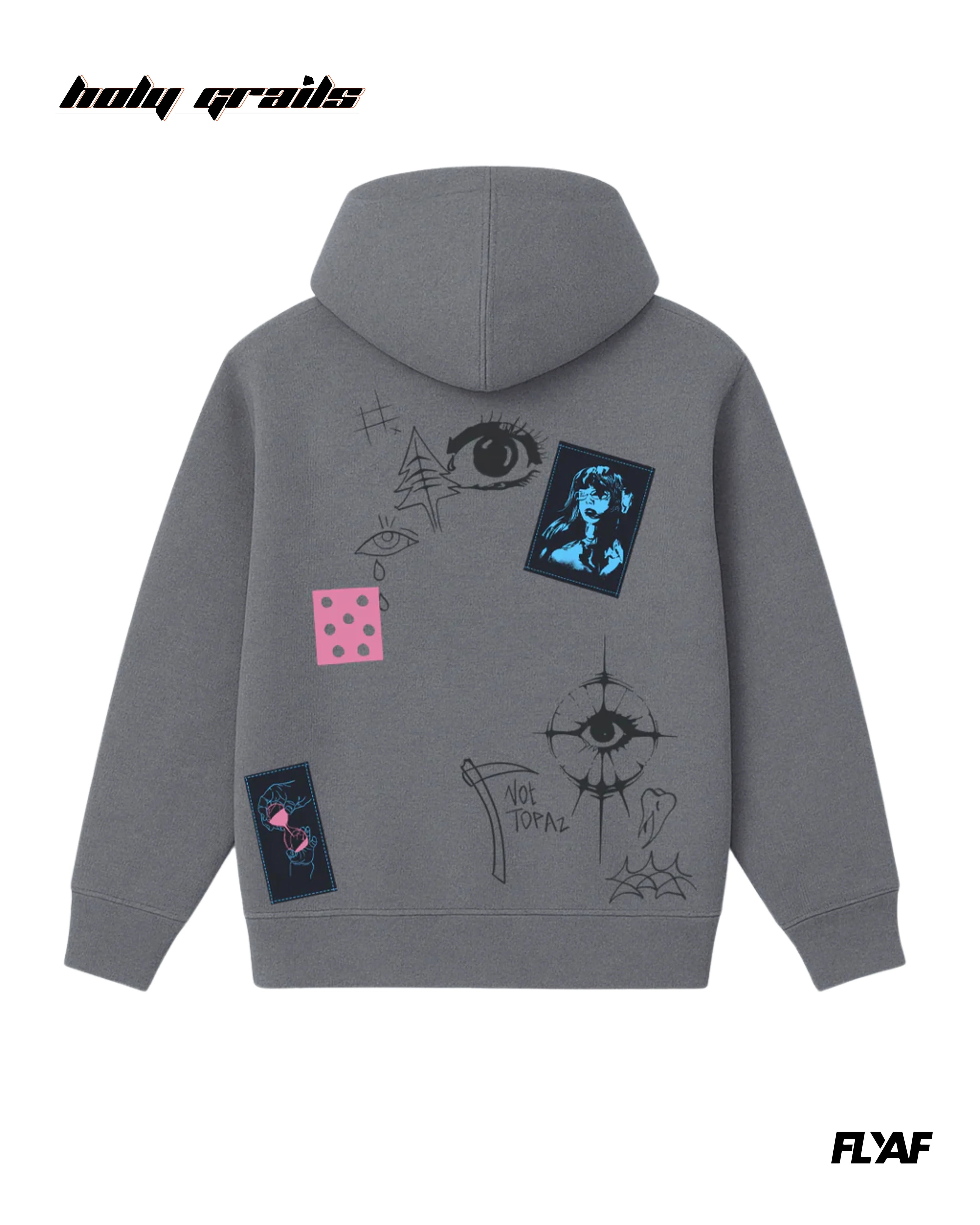 Cryptic Canvas Grey Hoodie HG x FLYAF