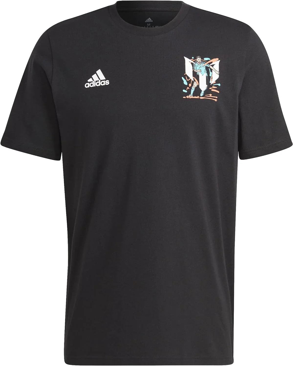 adidas Messi Football Icon Graphic Mens Soccer T Shirt Black