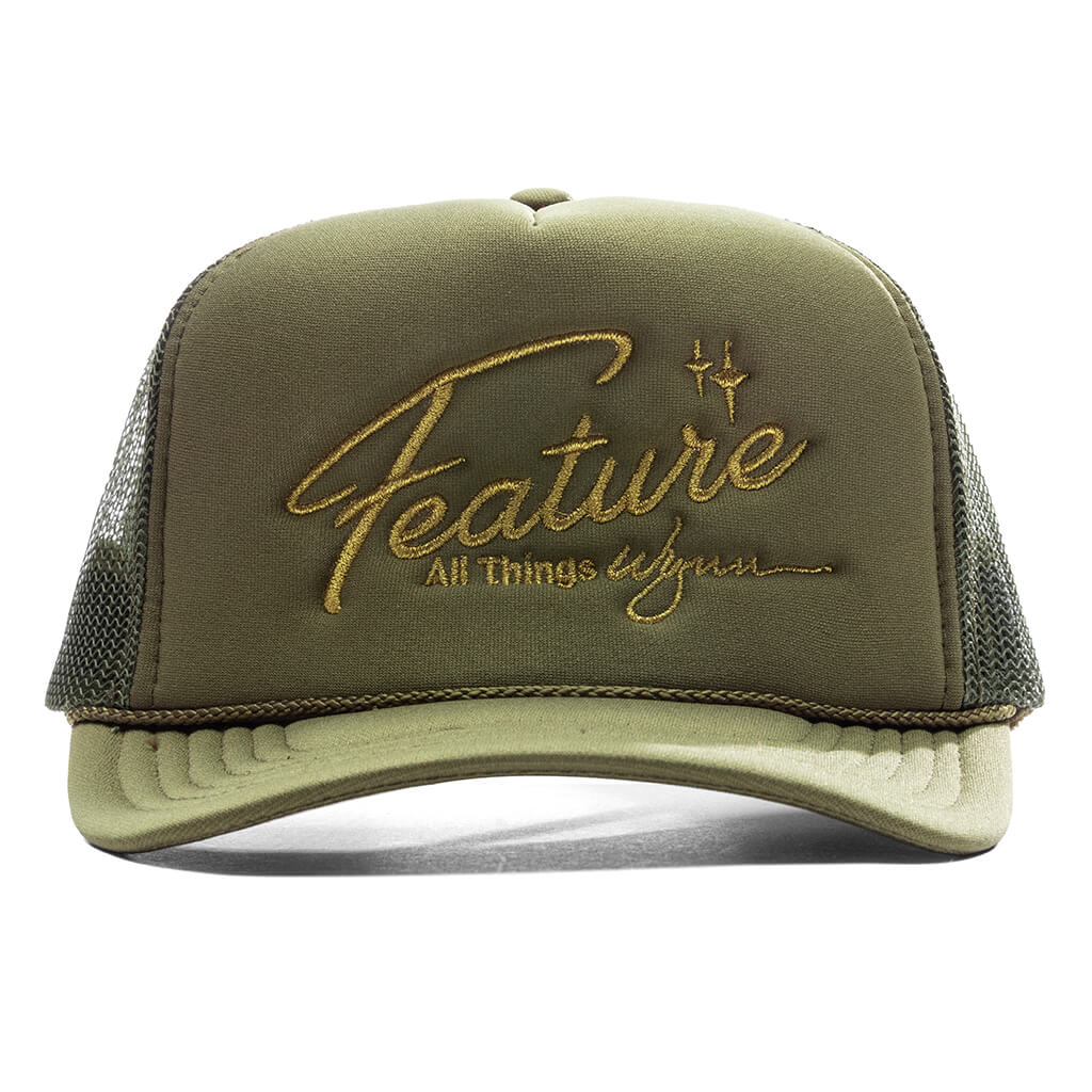 Feature x Wynn Shine Trucker Olive Green