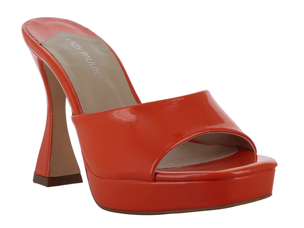 Zapatillas Lady Paulina Naranja de Charol para Mujer