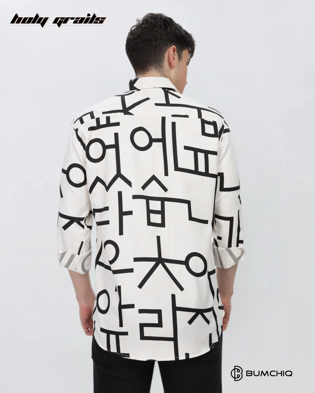 Black Abstract White Shirt HG x Bumchiq