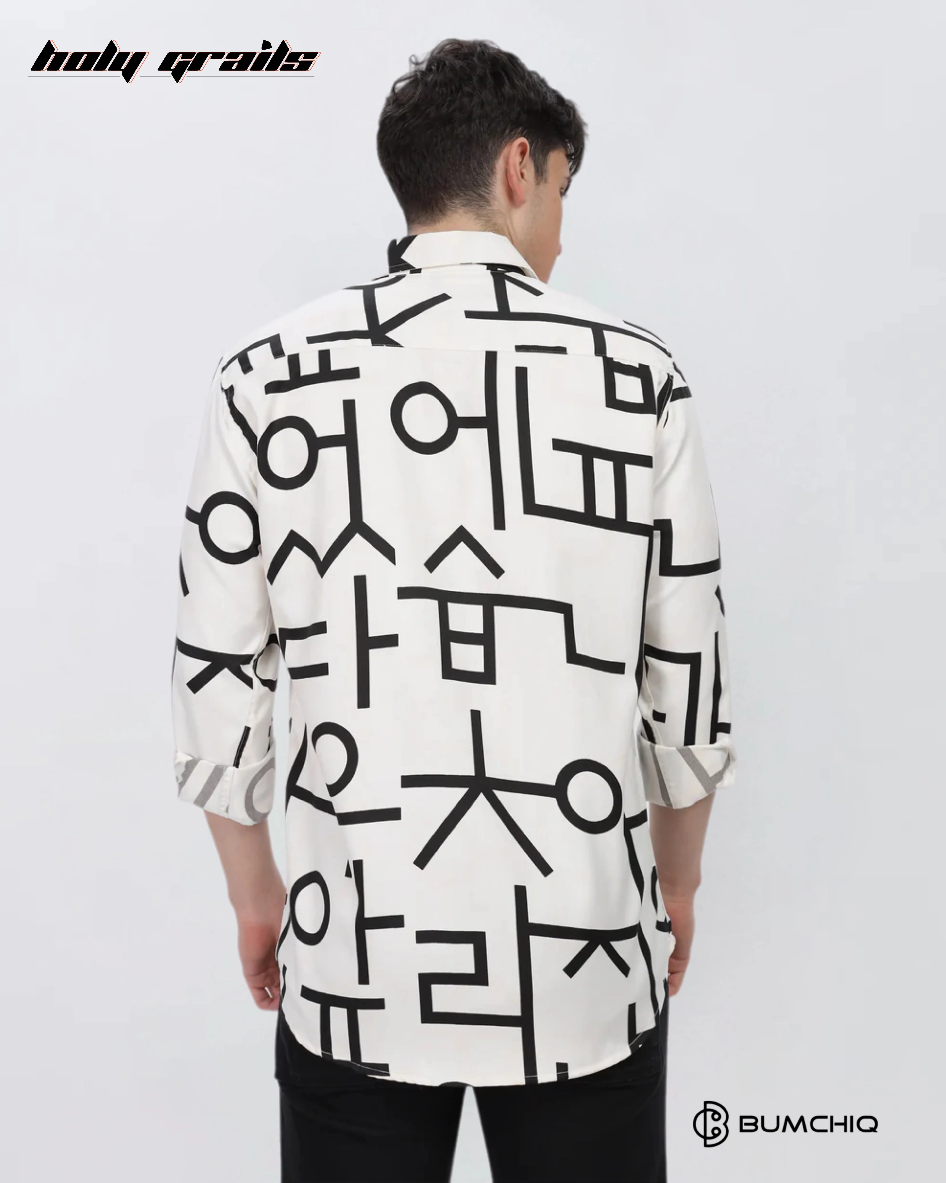 Black Abstract White Shirt HG x Bumchiq