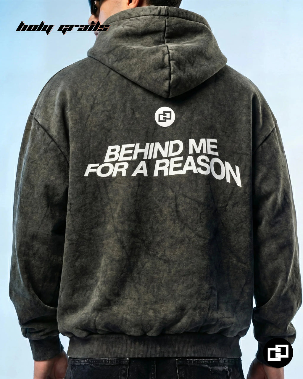 Behind Me for a Reason Zip Up Hoodie HG x Grey Hound