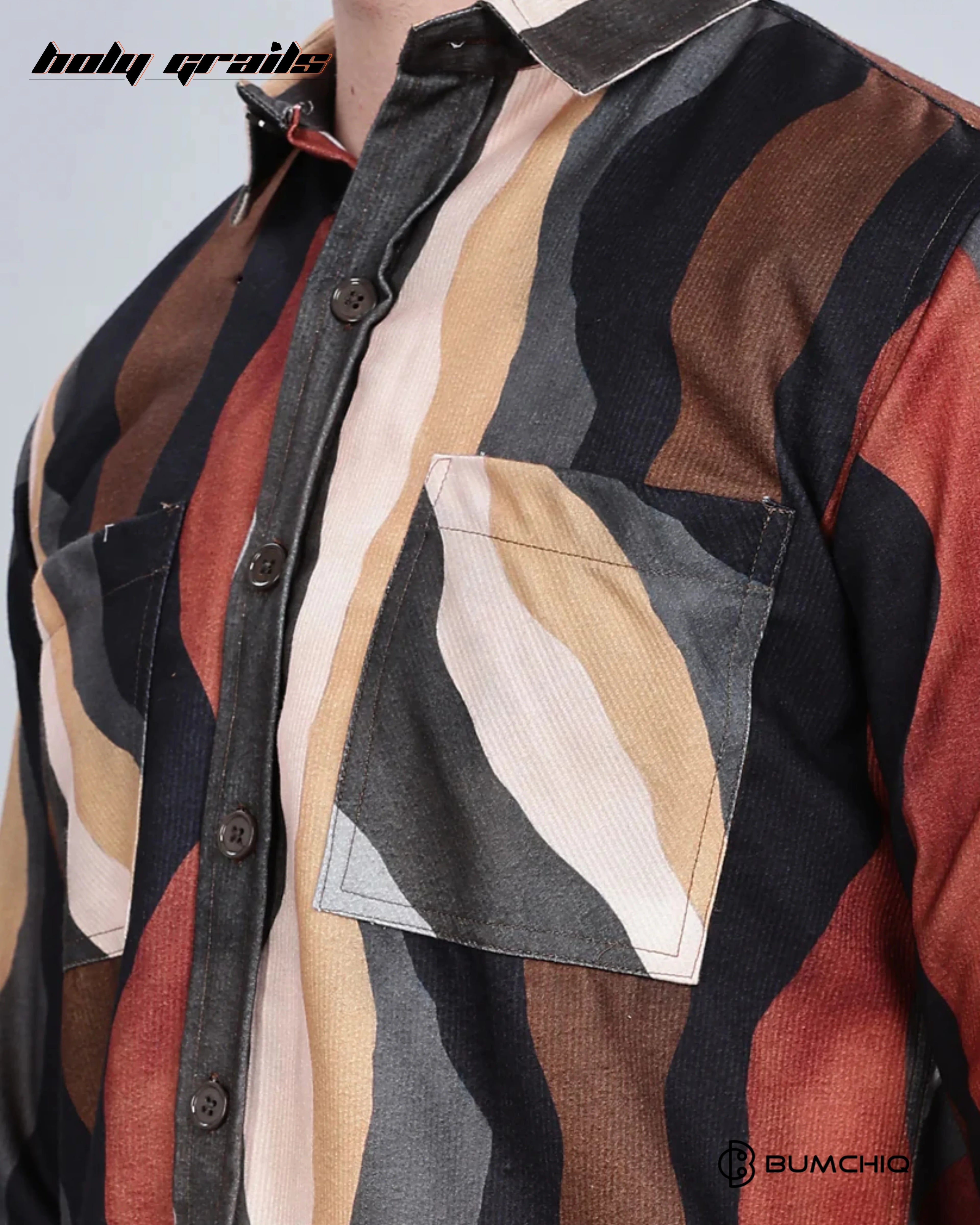 Brown Wavy Overshirt HG x Bumchiq
