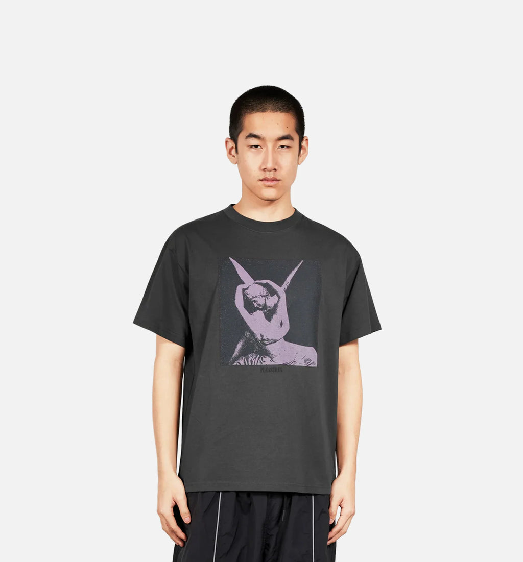 Angel Mens Short Sleeve Shirt Charcoal