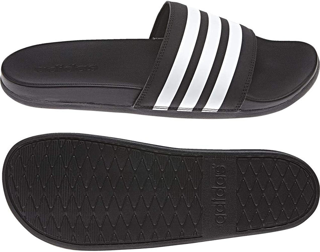 adidas Mens Adilette Comfort Slides Black White