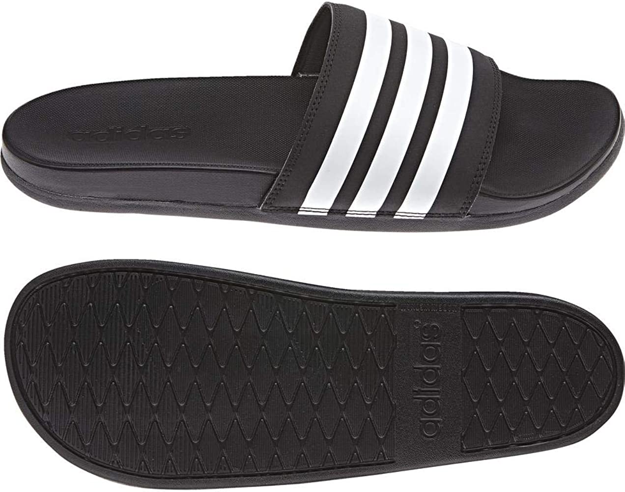 adidas Mens Adilette Comfort Slides Black White