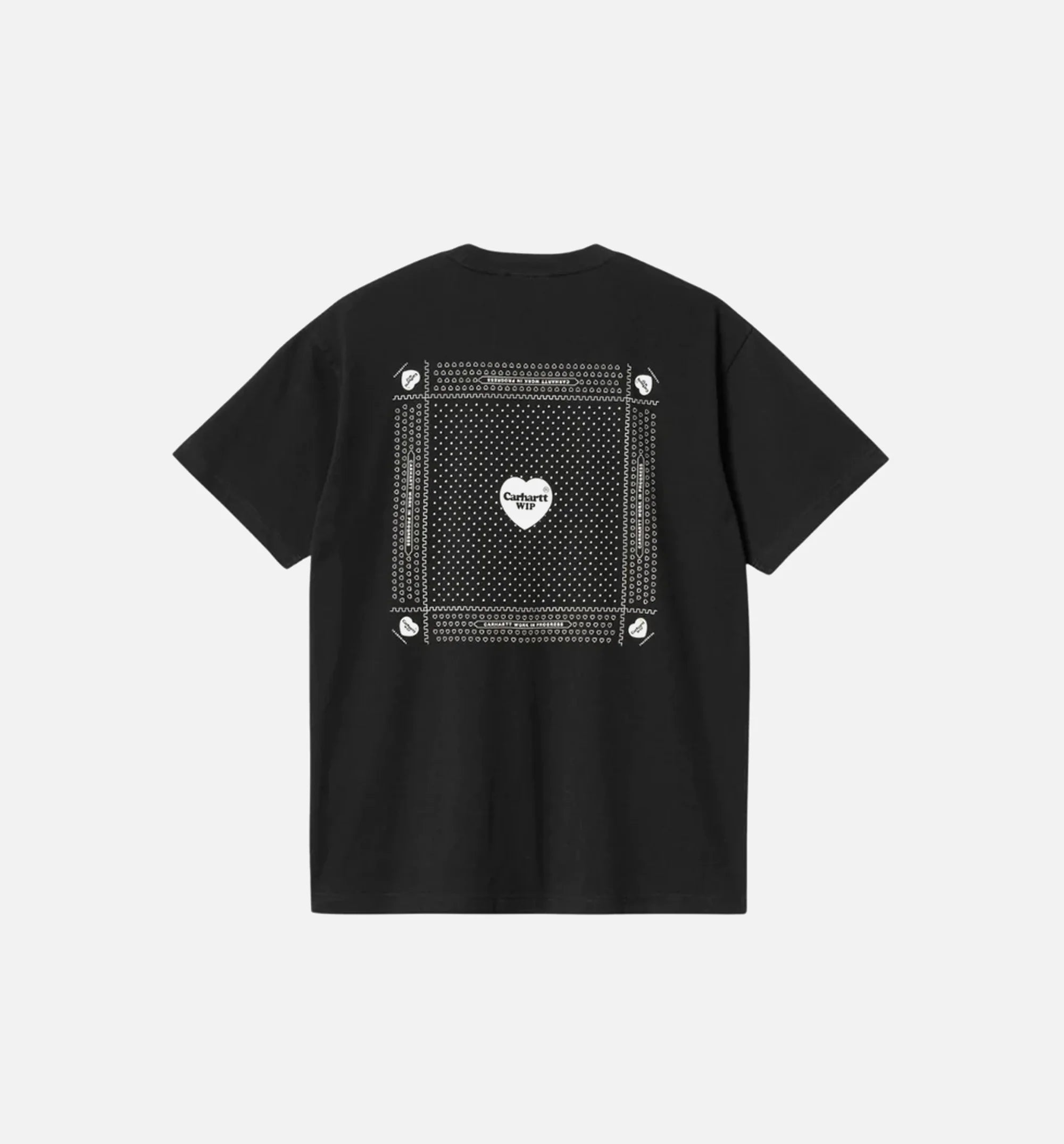 WIP Heart Bandana Mens Short Sleeve Shirt Black White