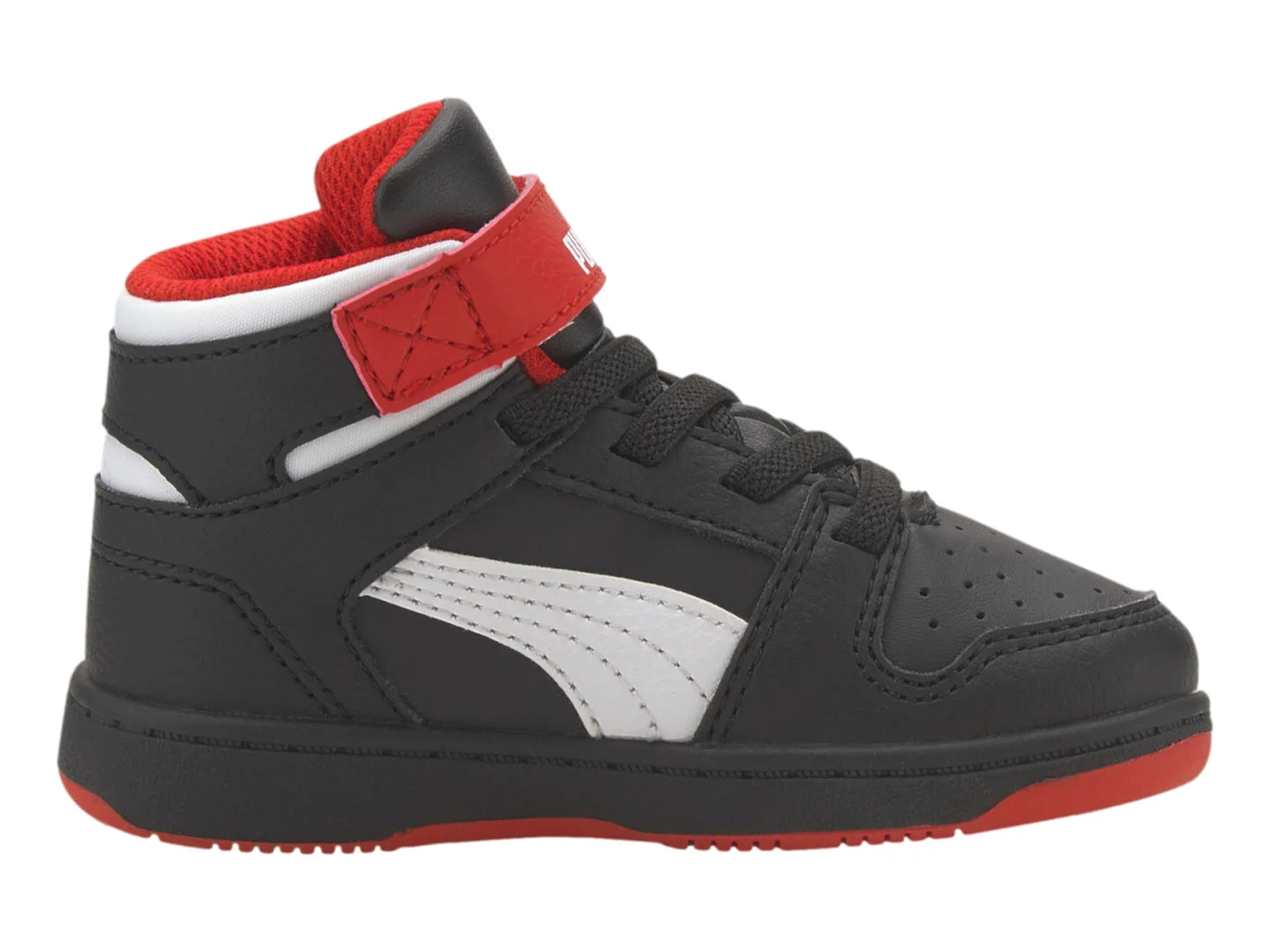 Tenis PUMA Rebound Layup Negro y Rojo para Niño