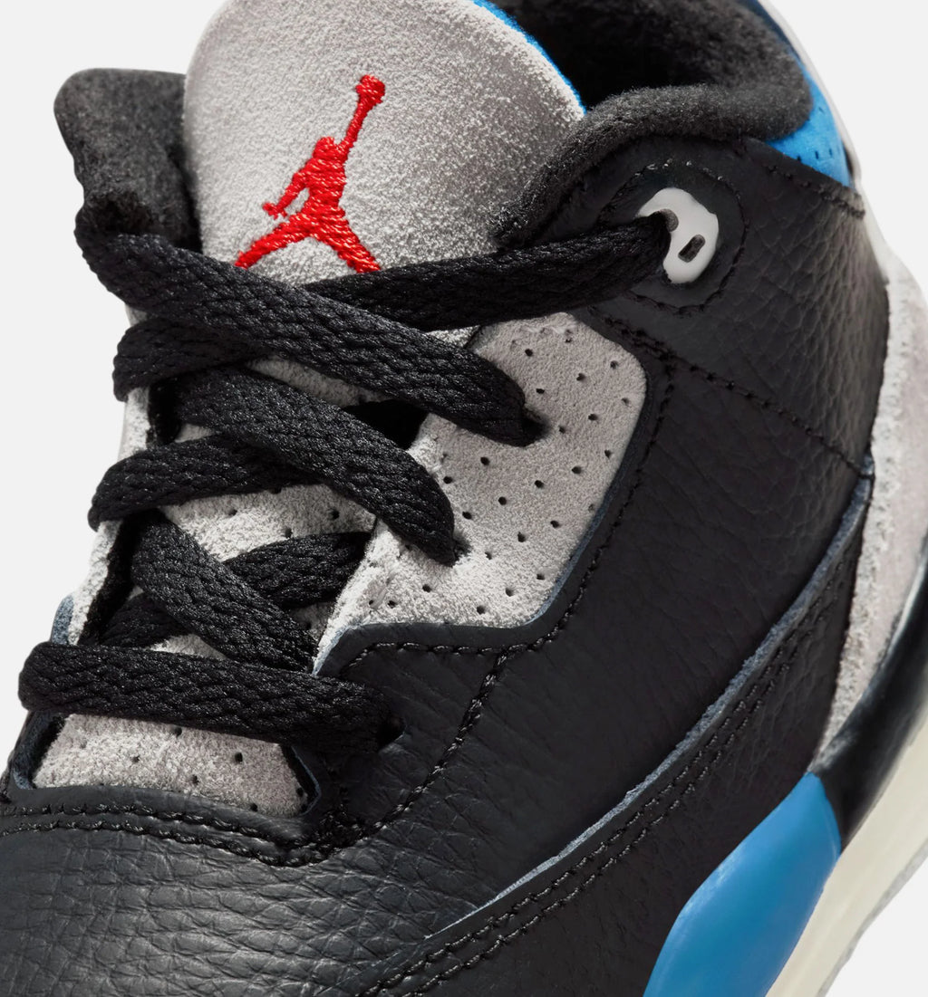 Air Jordan 3 Retro OG Rare Air Infant Toddler Lifestyle Shoe Black Chile Red Neutral Grey