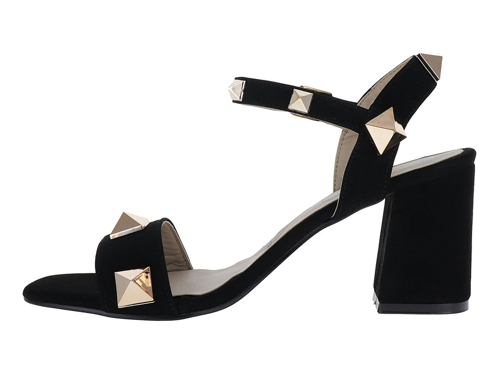 Sandalias de Tacón Luna Rosa Negro para Mujer