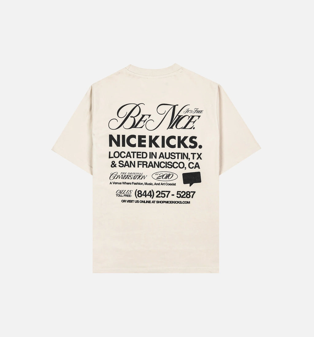 Be Nice Graphic Mens Short Sleeve Shirt Off White