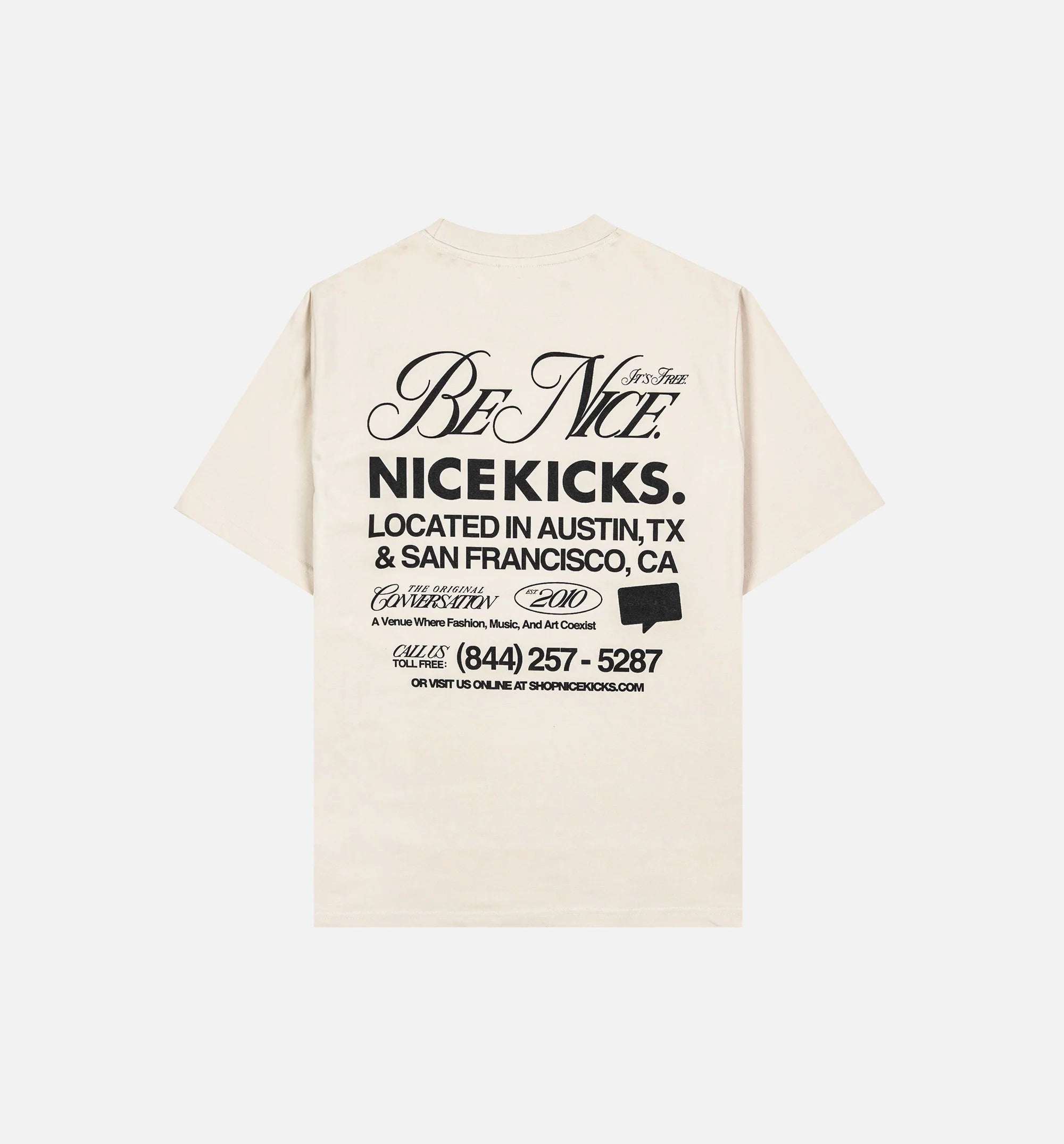 Be Nice Graphic Mens Short Sleeve Shirt Off White