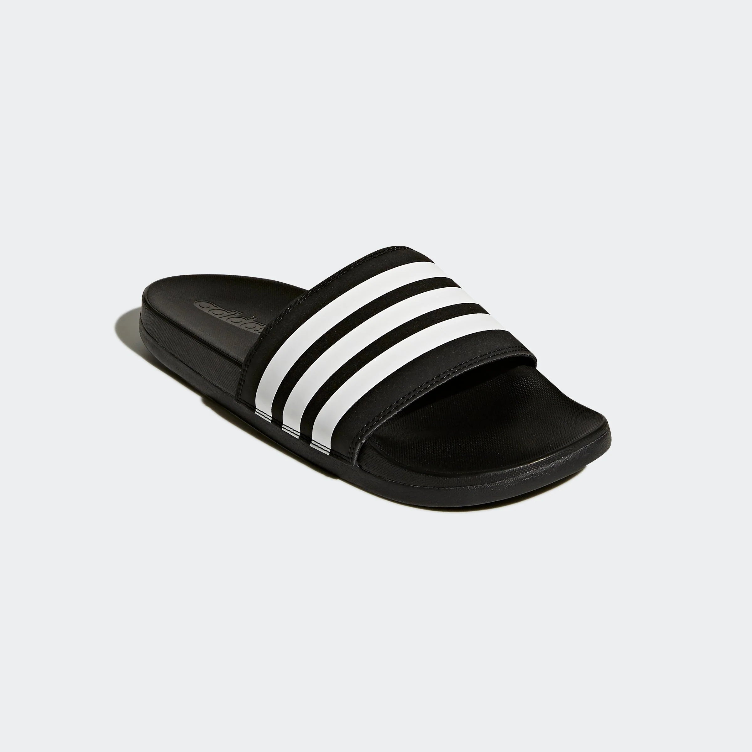 adidas Womens Adilette Comfort Slides Black White