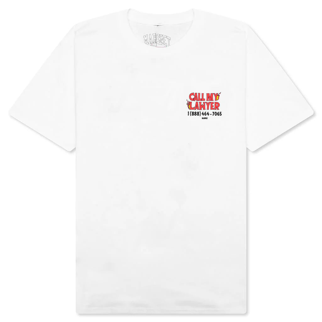 Market x Hot Stuff Call My Lawyer S S T Shirt White
