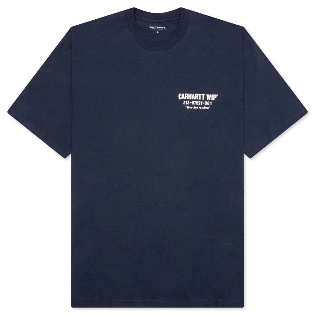 S S Less Troubles T Shirt Blue Wax