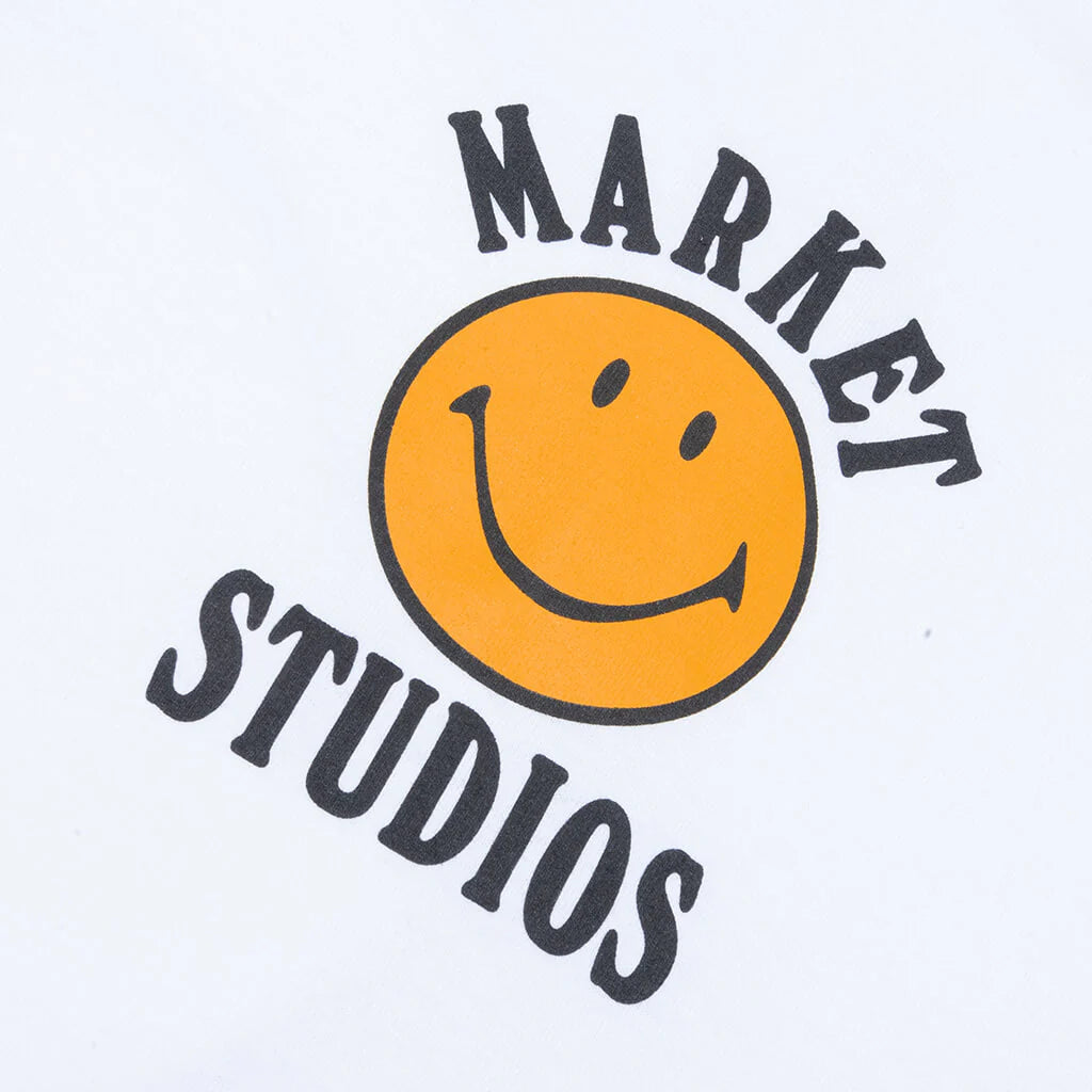 Smiley Upside Down Lockup T Shirt White