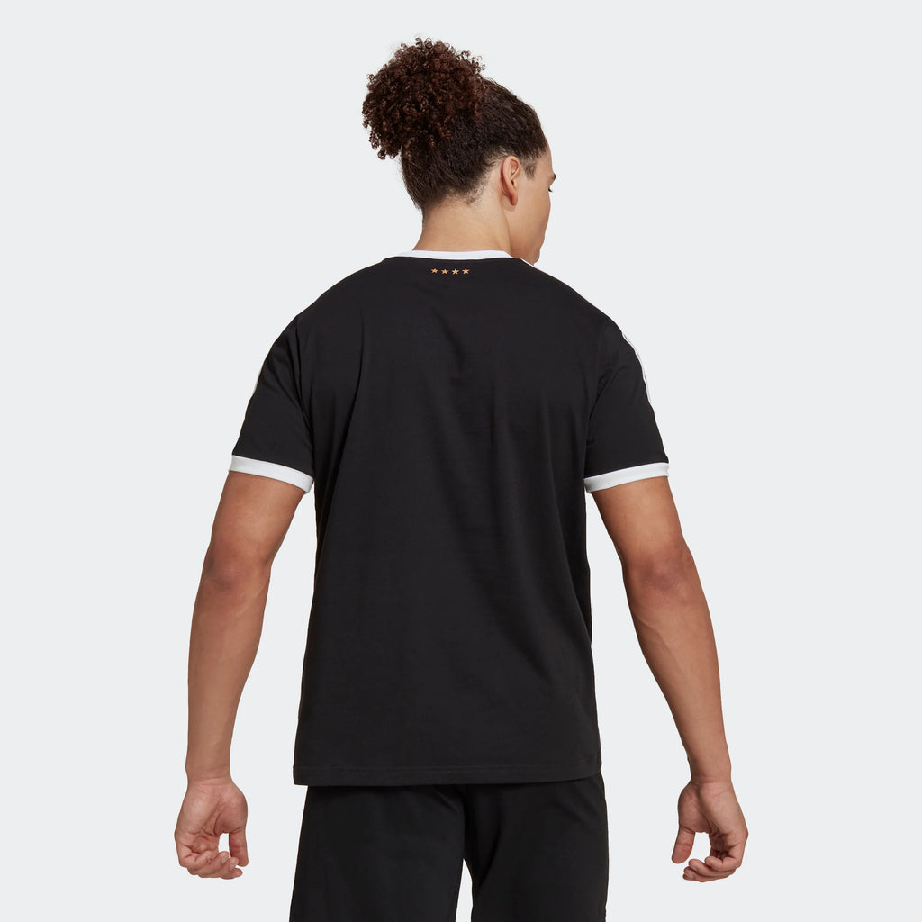 adidas Germany DNA 3 Strpes Mens Soccer T Shirt Black White