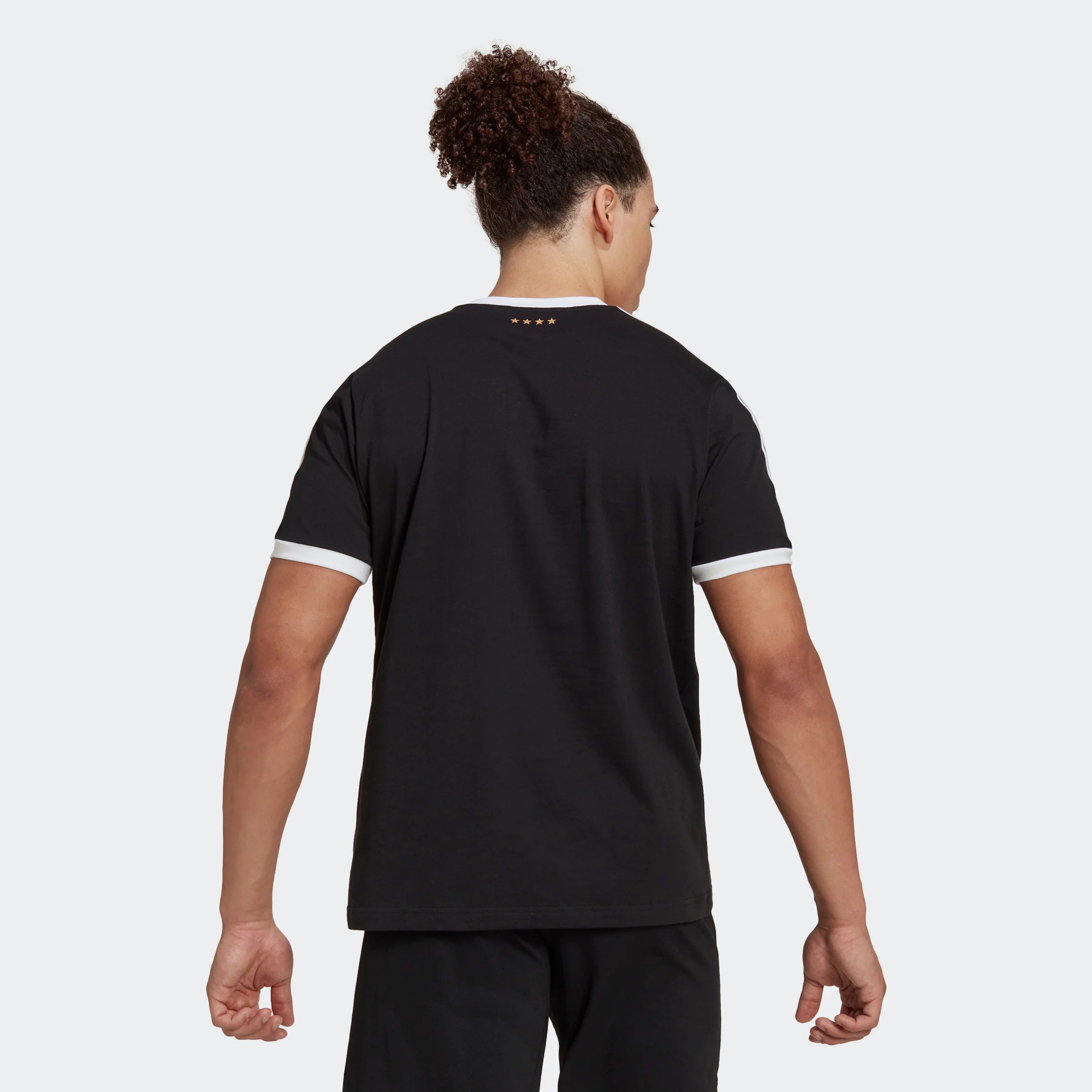 adidas Germany DNA 3 Strpes Mens Soccer T Shirt Black White