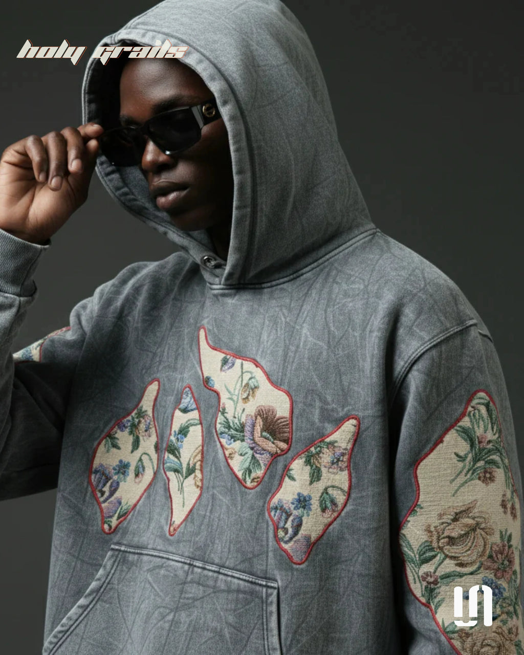 Stonefade Jacquard Grey Oversize Hoodie HG x Sullitt