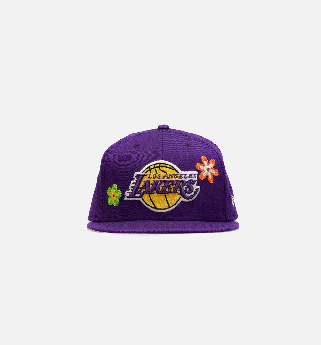 Los Angeles Lakers 59Fifty Flower Mens Hat Purple