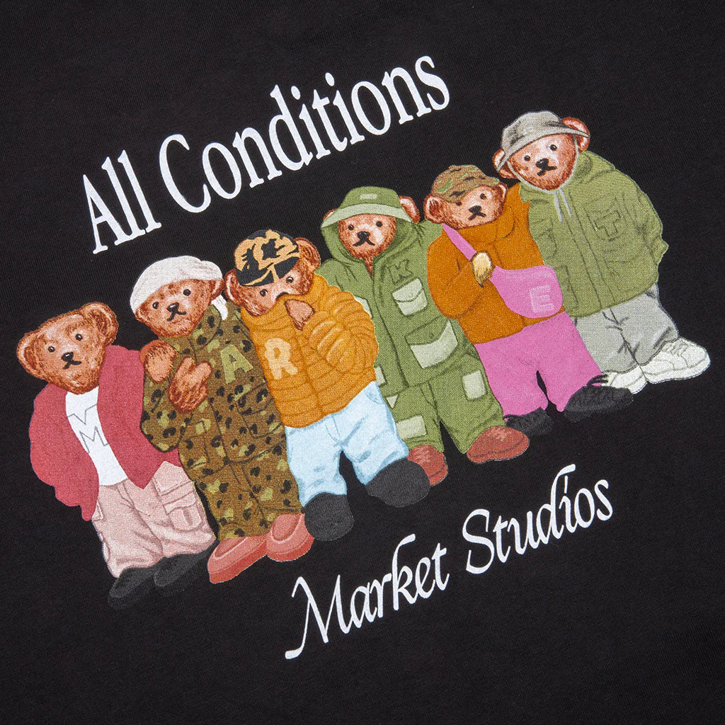 Gorpcore Bears T Shirt Washed Black