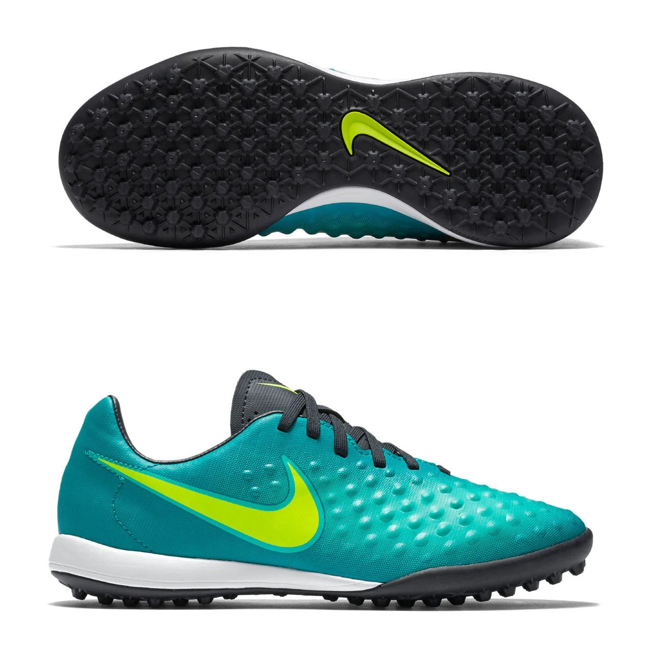 Nike Jr Magista Opus II TF Turf Youth Soccer Cleats Rio Teal Volt Obsidian