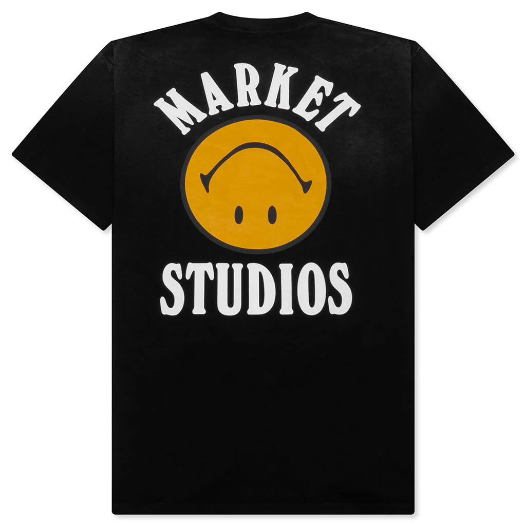 Smiley Upside Down Lockup T Shirt Jet Black