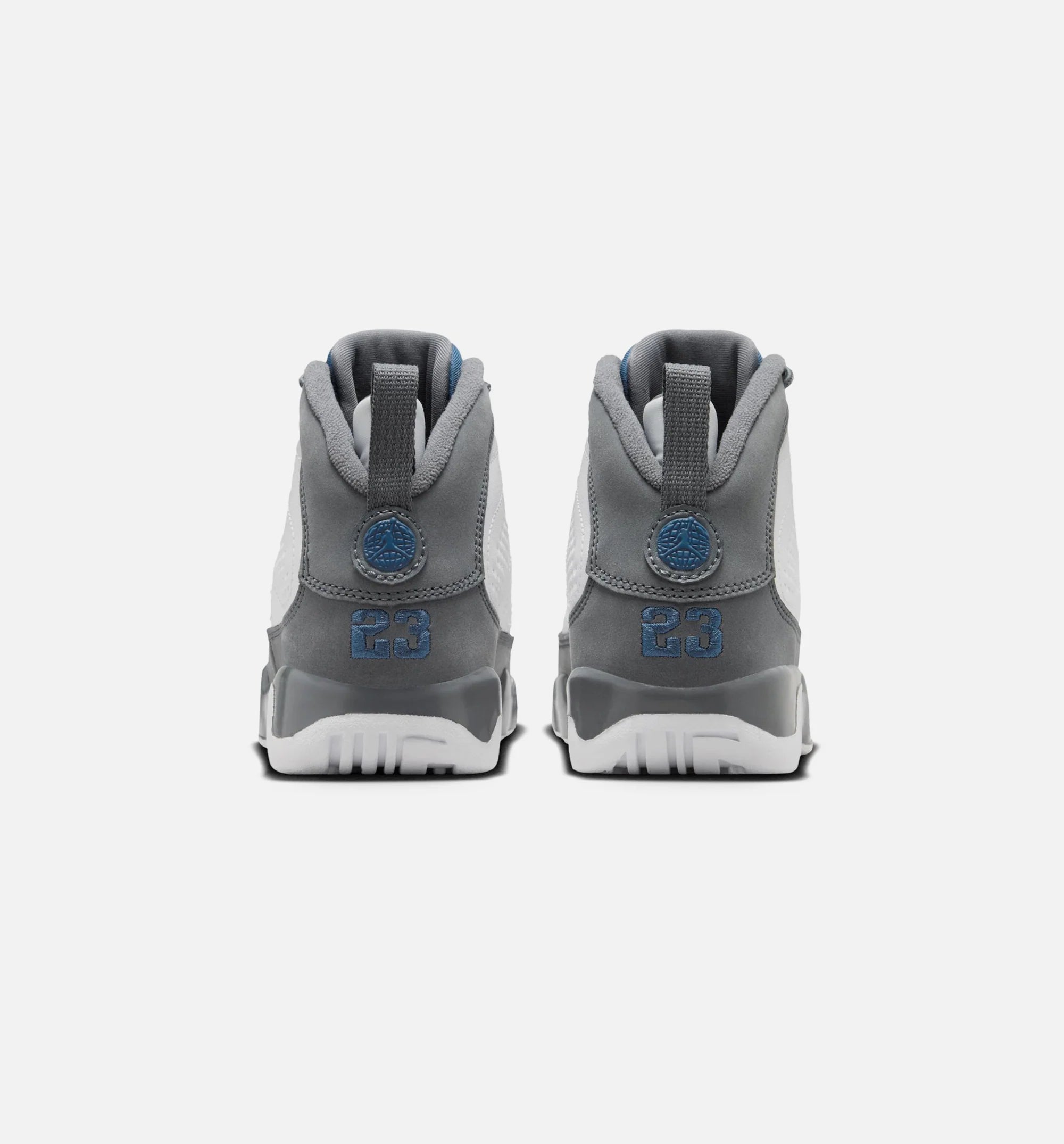 Air Jordan 9 Retro Flint Grey and French Blue Preschool Lifestyle Shoe White French Blue Flint Grey