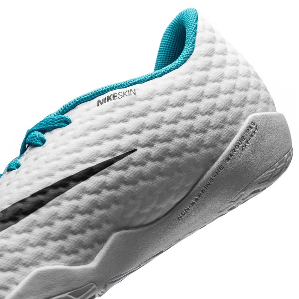Nike Jr HypervenomX Phelon III IC Indoor Soccer Shoes White Black Photo Blue