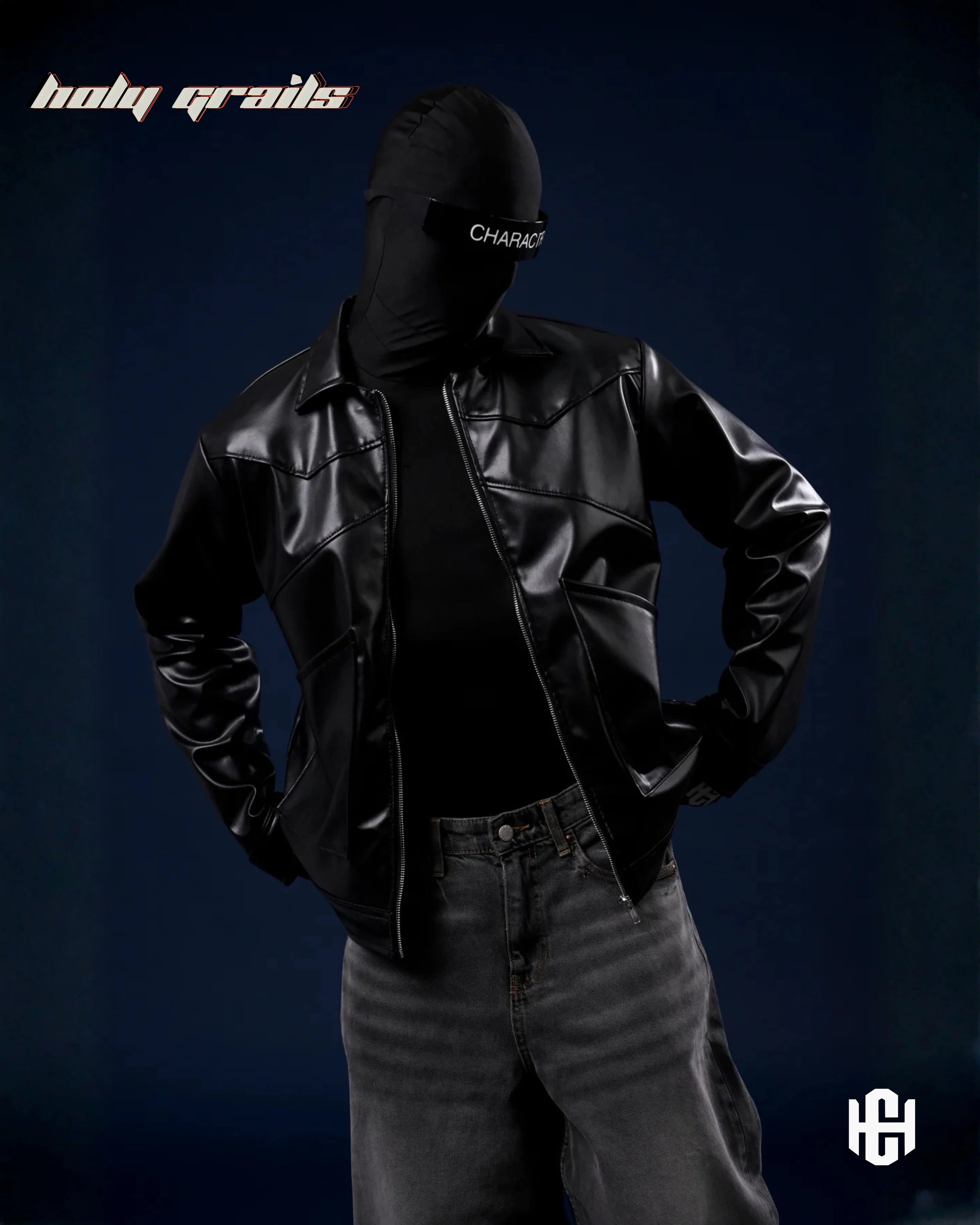 Core Black Vegan Leather Jacket HG x Charactr
