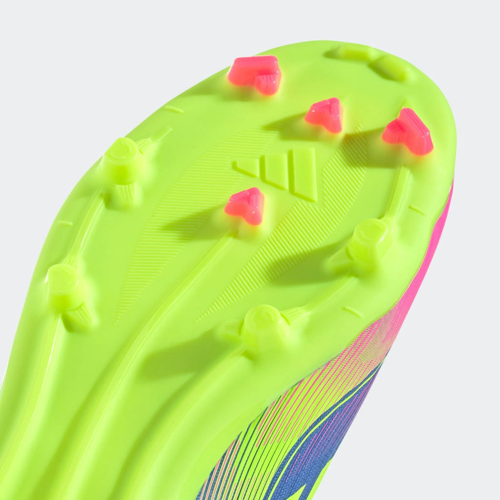 adidas F50 League Firm Multi Ground Boots Junior Blue Fusion Lucid Lemon Lucid Pink