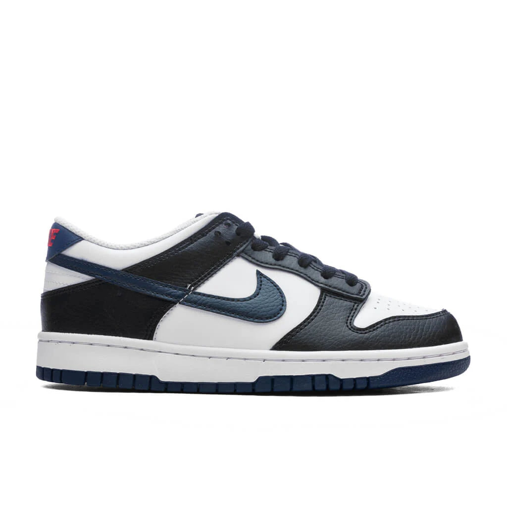 Dunk Low GS Black Midnight Navy White University Red