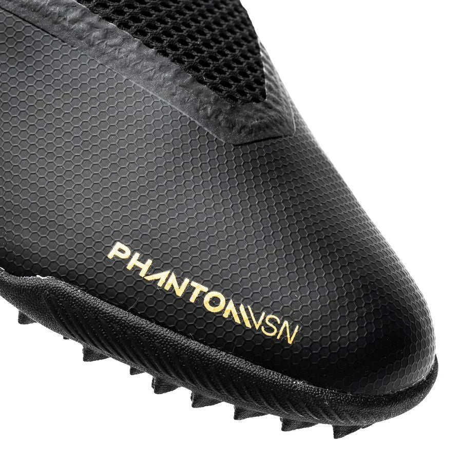 Nike JR Phantom Vision Academy TF Turf Soccer Cleats Black Gold