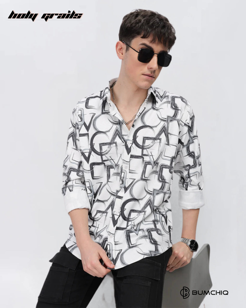 Black Geometrical Shirt HG x Bumchiq